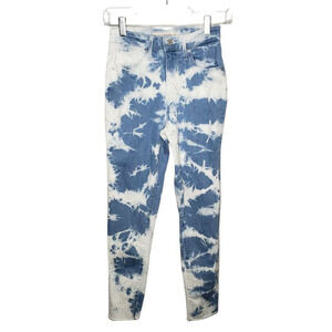 Levis Womens sz 25 721 High Rise Skinny Ankle Slim Jeans Blue Tie Dye Stretch